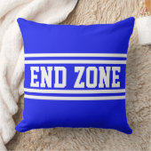 END ZONE Royal Blue Athletic White Racing Stripes クッション (ブランケット)