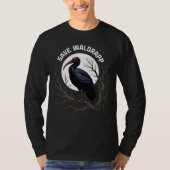 Endangered birds: waldrapp or nortern bald ibis tシャツ (正面)