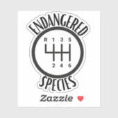 Endangered Species Stick Shift Bumper Sticker シール (シート)