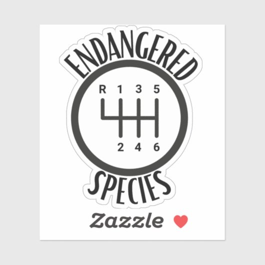 Endangered Species Stick Shift Bumper Sticker シール (シート)