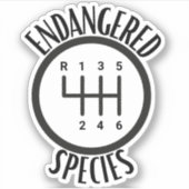 Endangered Species Stick Shift Bumper Sticker シール (正面)