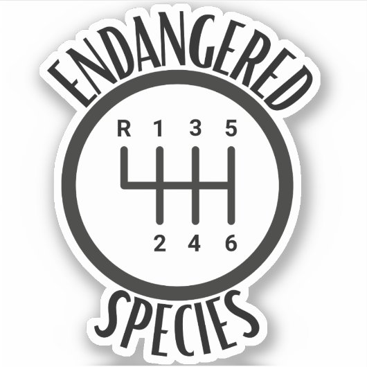 Endangered Species Stick Shift Bumper Sticker シール (正面)
