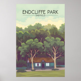 Endcliffe Park Sheffield Travel Poster ポスター