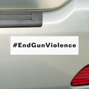 #EndGunViolence銃の暴力を終了するホワイトブラック  バンパーステッカー