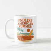 Endless American Summer Retro Surf Art コーヒーマグカップ (左)