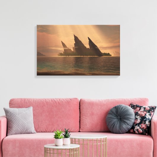 Endless Blue (Sunbeam) キャンバスプリント (インサイチュ (リビング))