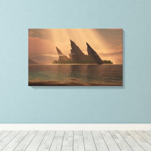 Endless Blue (Sunbeam) キャンバスプリント (インサイチュ (ウッドフロア))