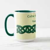 Endless Celtic Knot Seamless Dark Green マグカップ (左)