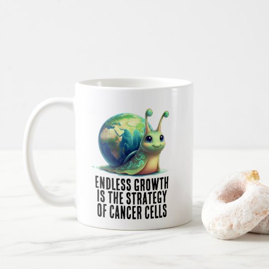 Endless Growth Is Strategy of Cancer Cells Snail コーヒーマグカップ (ドーナツ)