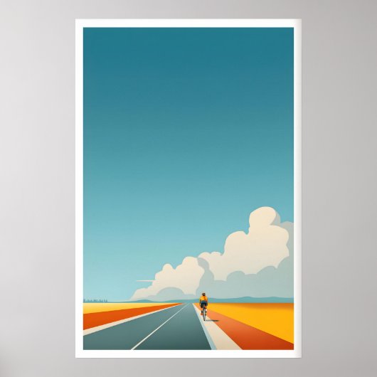 Endless Horizon Ride Poster - Lone Cyclist ポスター (正面)
