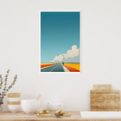Endless Horizon Ride Poster - Lone Cyclist ポスター (キッチン)