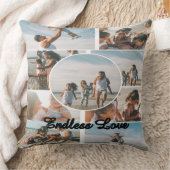 Endless Love Custom Family Collage Throw Pillow クッション (ブランケット)