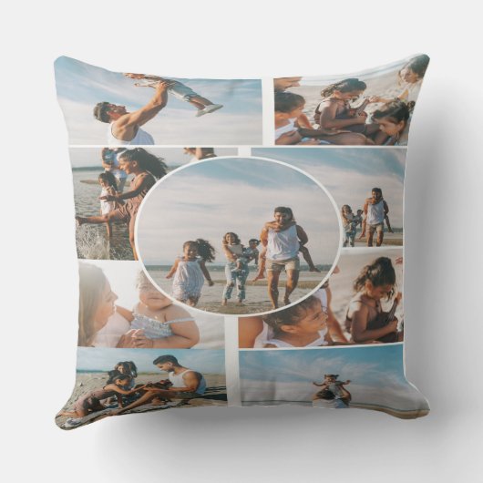 Endless Love Custom Family Collage Throw Pillow クッション (裏面)