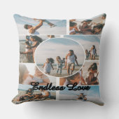Endless Love Custom Family Collage Throw Pillow クッション (正面)