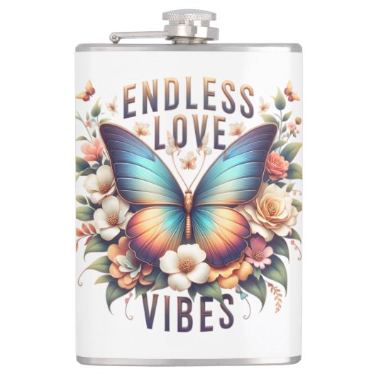 Endless Love Vibes バタフライ アート-96281 フラスク (正面)