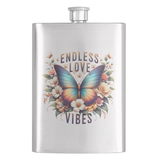 Endless Love Vibes バタフライ アート-96281 フラスク (正面)