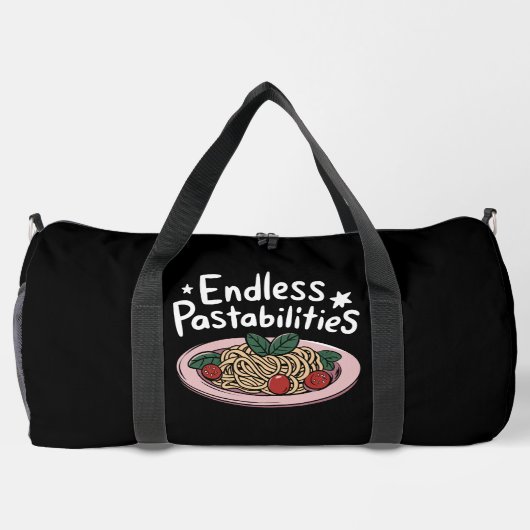 Endless Pastabilities Fun Pasta Dish ダッフルバッグ (裏面)