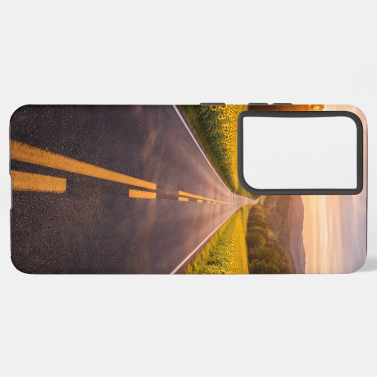 Endless Road Through Desert Landscape Phone Case Samsung Galaxyケース (裏面横)