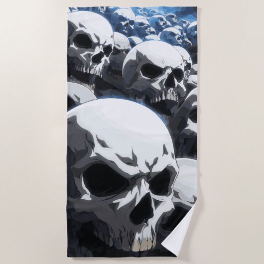 Endless Skull Field Dark Illustration ビーチタオル (正面)