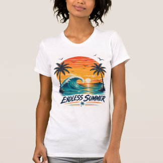 Endless Summer | レトロトロピカルサンセットビーチ Tシャツ