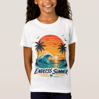 Endless Summer | レトロトロピカルサンセットビーチ Tシャツ