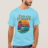 Endless Summer – Retro Surf Van Sunset Tシャツ (正面)