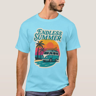 Endless Summer – Retro Surf Van Sunset Tシャツ