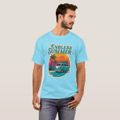 Endless Summer – Retro Surf Van Sunset Tシャツ (正面フル)