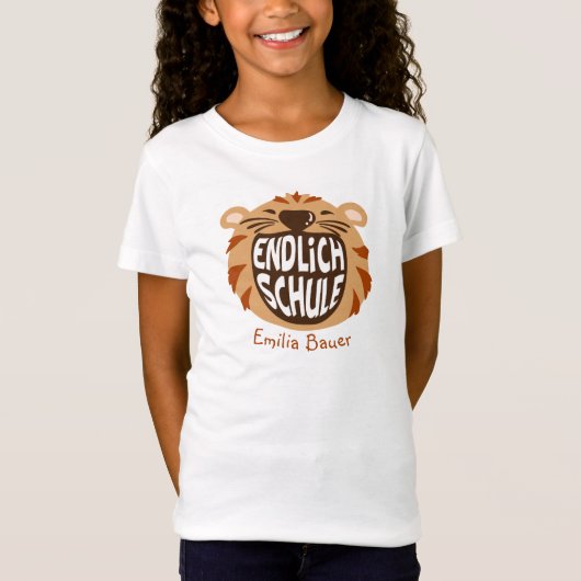 Endlich Schule Schulkind 1 Klasse Einschulung Tシャツ (正面)