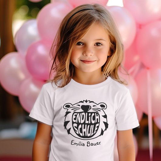 Endlich Schule Schulkind 1 Klasse Einschulung Tシャツ