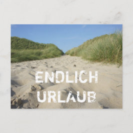 ENDLICH URLAUB Weg zum Strand durch Strandhafer ポストカード