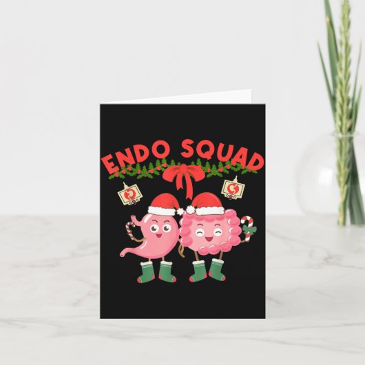 Endo Squad Nurse Stomach Santa Hat Endoscopy Tech カード (正面)