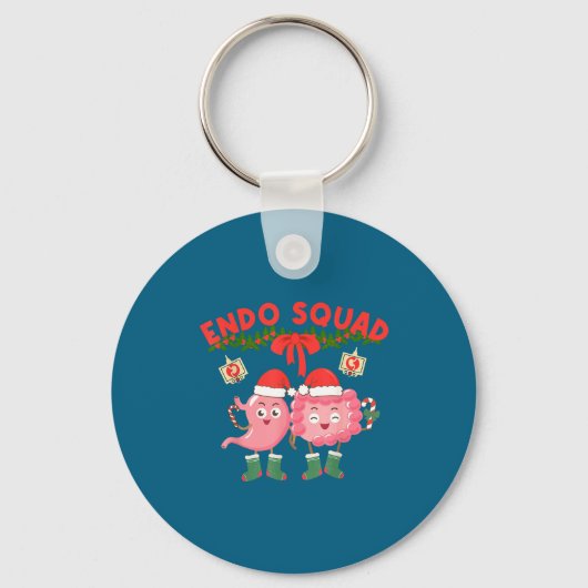 Endo Squad Nurse Stomach Santa Hat Endoscopy Tech  キーホルダー (正面)