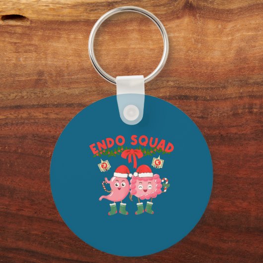 Endo Squad Nurse Stomach Santa Hat Endoscopy Tech  キーホルダー (正面)