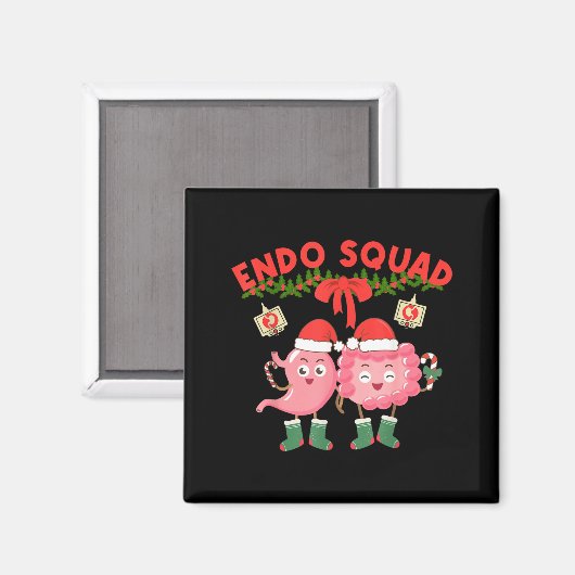 Endo Squad Nurse Stomach Santa Hat Endoscopy Tech  マグネット (正面/裏面)