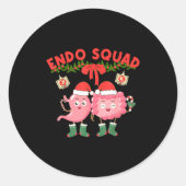 Endo Squad Nurse Stomach Santa Hat Endoscopy Tech  ラウンドシール (正面)