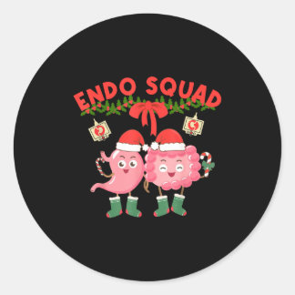 Endo Squad Nurse Stomach Santa Hat Endoscopy Tech  ラウンドシール