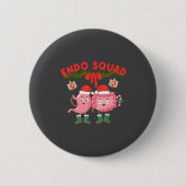 Endo Squad Nurse Stomach Santa Hat Endoscopy Tech  缶バッジ (正面)