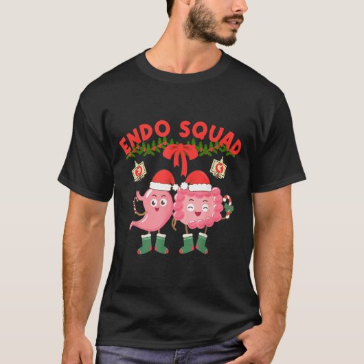 Endo Squad Nurse Stomach Santa Hat Endoscopy Tech  Tシャツ (正面)