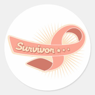 Endometrial蟹座の生存者のリボン ラウンドシール