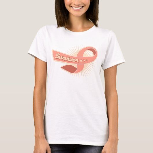 Endometrial蟹座の生存者のリボン Tシャツ (正面)