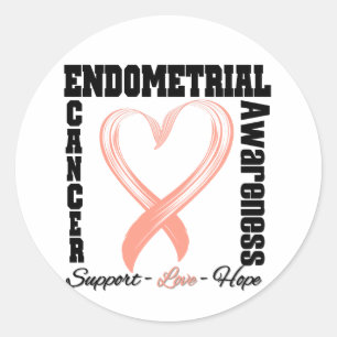 Endometrial蟹座の認識度によってブラシをかけられるハートのリボン ラウンドシール