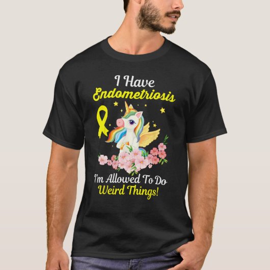 Endometriosis Awareness  Unicorn Yellow Ribbon Sup Tシャツ (正面)