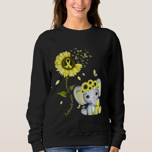 Endometriosis Awareness Yellow Hippie Sunflower El スウェットシャツ (正面)
