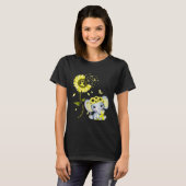 Endometriosis Awareness Yellow Hippie Sunflower El Tシャツ (正面フル)