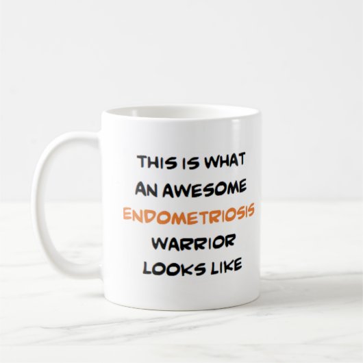 endometriosis warrior, awesome コーヒーマグカップ (左)