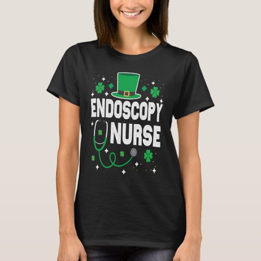 ENDOS Nurse St Patrick's Day Lucky Nurse Shamrock Tシャツ (正面)