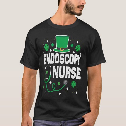 ENDOS Nurse St Patrick's Day Lucky Nurse Shamrock Tシャツ (正面)