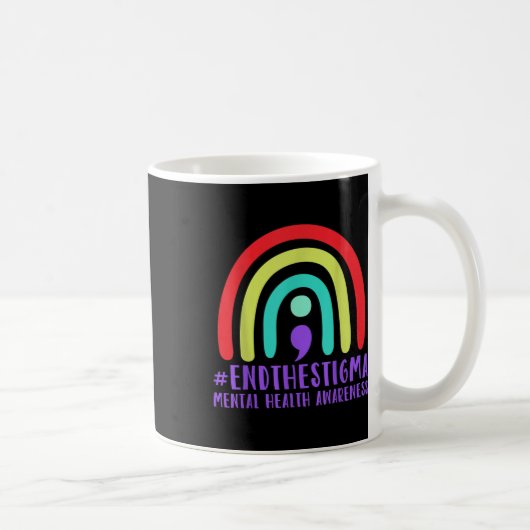 #endthestigma - Mental Health認識度セミコロン コーヒーマグカップ (右)