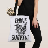 Endure and Survive Skull with Mushrooms  トートバッグ (クローズアップ)